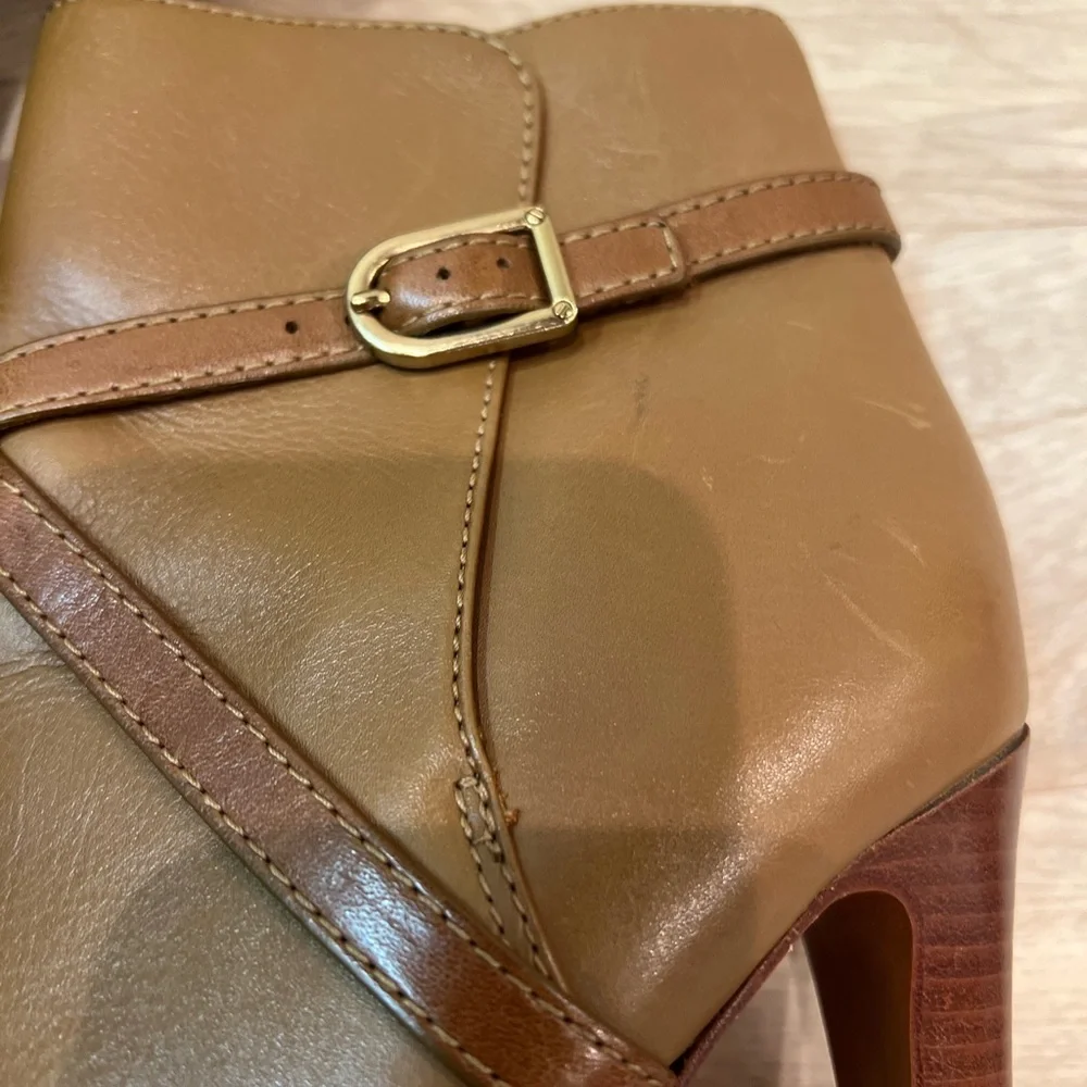 Tory Burch Cognac Dorese Leather Boot Bootie Sz 10